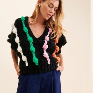 Colorful Crochet Sweater Vest size M